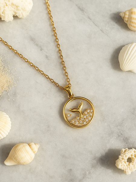 Gold Fish Pendant Necklace