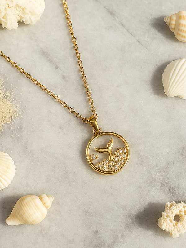Gold Fish Pendant Necklace