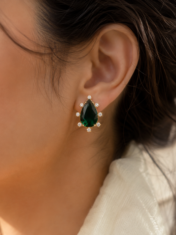 Emerald Solstice Statement Studs