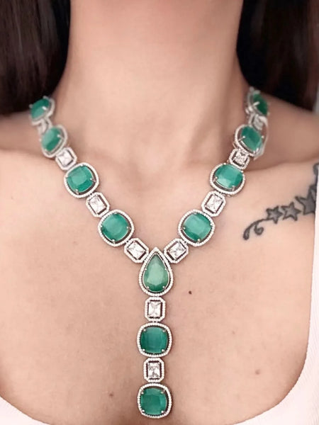 Aqua Glint Diamond Necklace Set