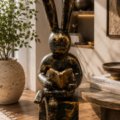 The Quiet Reader Rabbit Sculpture