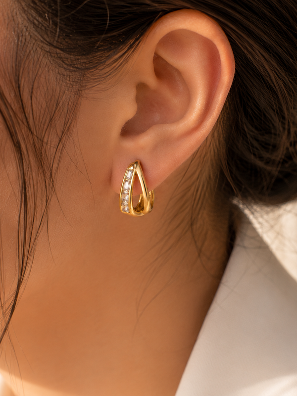Baguette Huggie Earrings