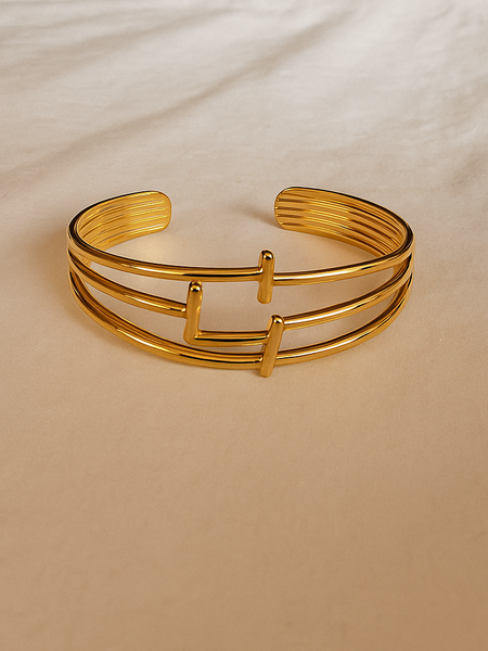 Golden Horizon Open Cuff Bracelet