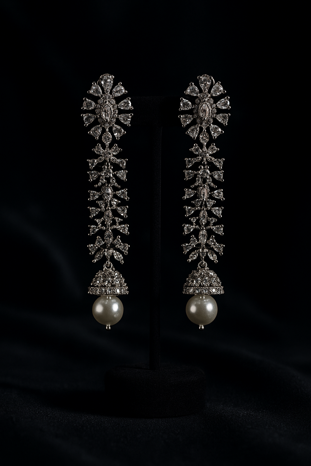 Aarvi Diamond & Pearl Drop Earrings
