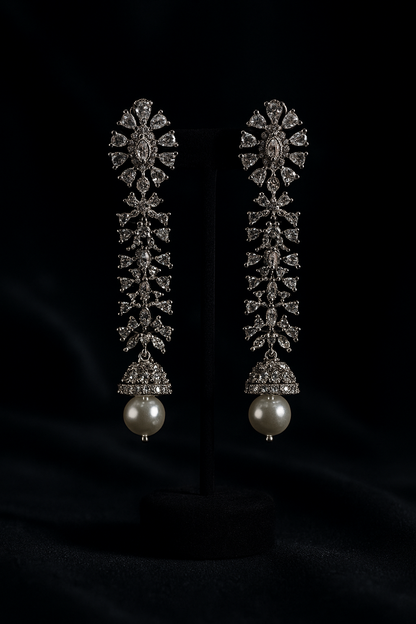 Aarvi Diamond & Pearl Drop Earrings
