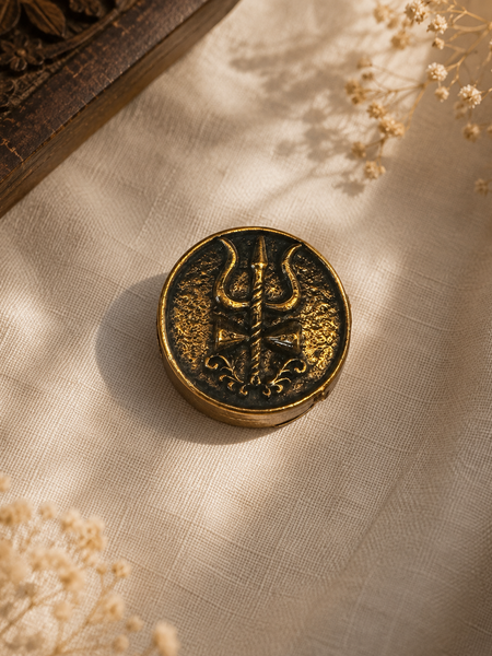Trishul Shakti Heritage Gold Button Cover