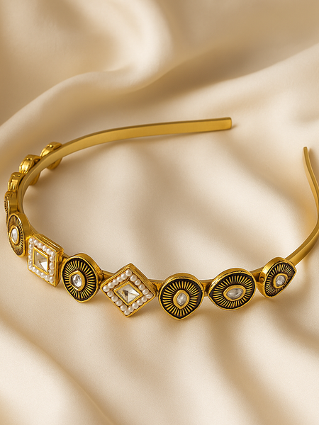 Heritage Kundan & Pearl Statement Headband