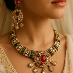 Ruby Emerald Choker Set