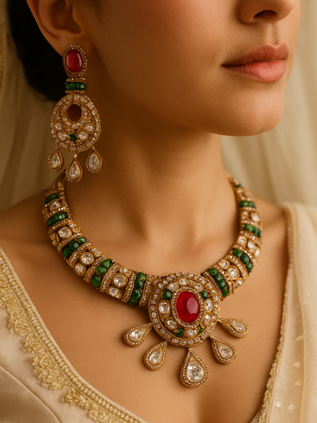 Ruby Emerald Choker Set
