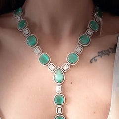 Aqua Glint Diamond Necklace Set