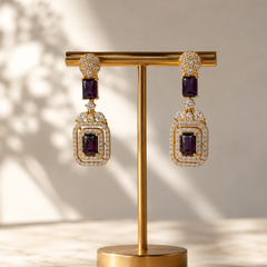 Amethyst Deco Drop Earrings