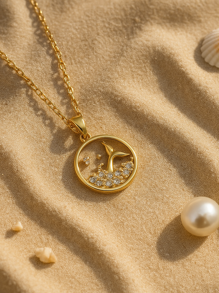 Gold Fish Pendant Necklace