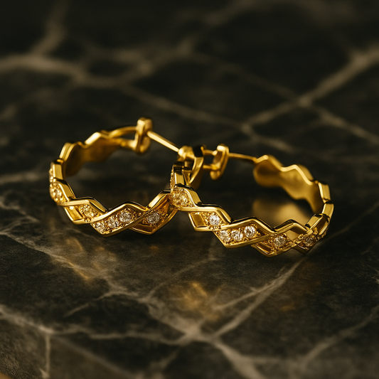 Zigzag Gold Hoop Earrings