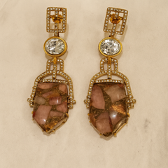 Art Deco Mosaic Stone Necklace & Earrings Set