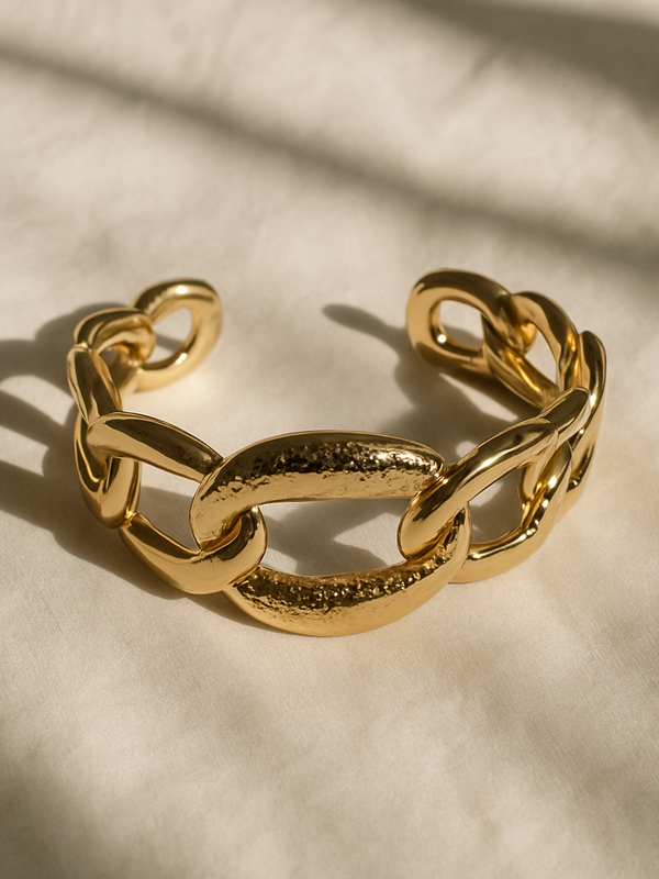 Bold Luxe Gold-Plated Chain Bracelet