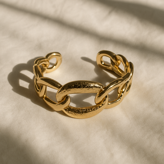 Bold Luxe Gold-Plated Chain Bracelet
