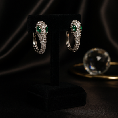 Serpentina Emerald Diamond Hoops