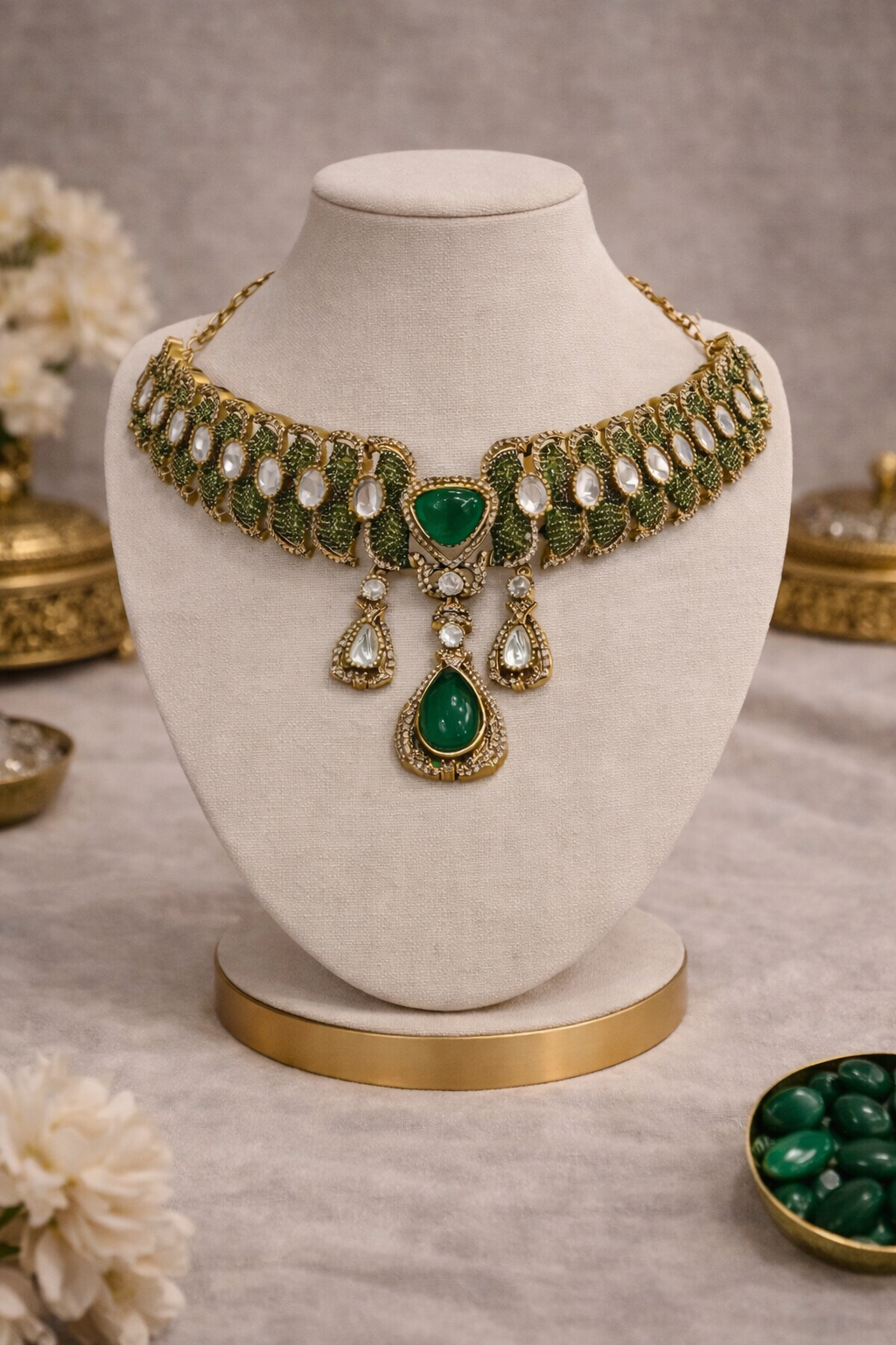 Emerald Noor Heritage Choker Set
