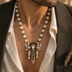 Mayur Emerald Pearl Men’s Necklace