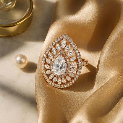 Ruqaya Teardrop Diamond Ring