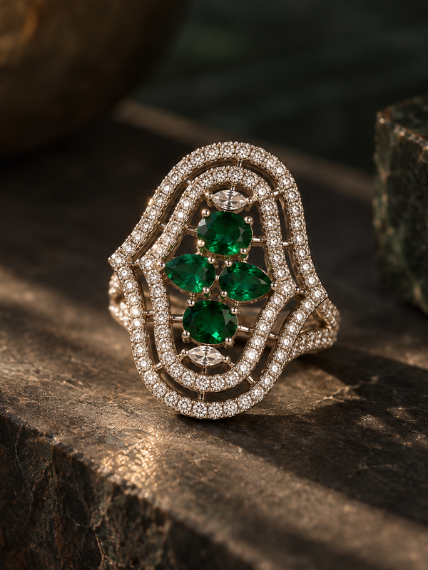 Emerald Noor Statement Ring
