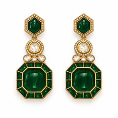Zariya Emerald Statement Earrings