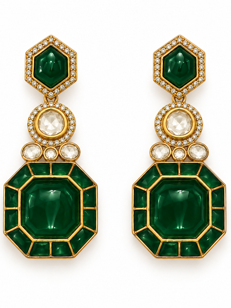 Zariya Emerald Statement Earrings