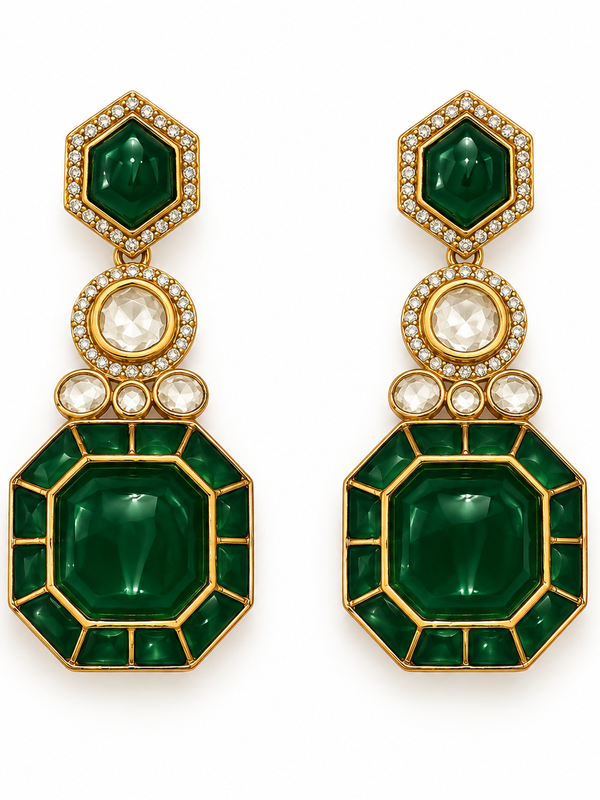Zariya Emerald Statement Earrings