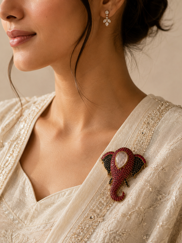 The Rani Elephant Brooch