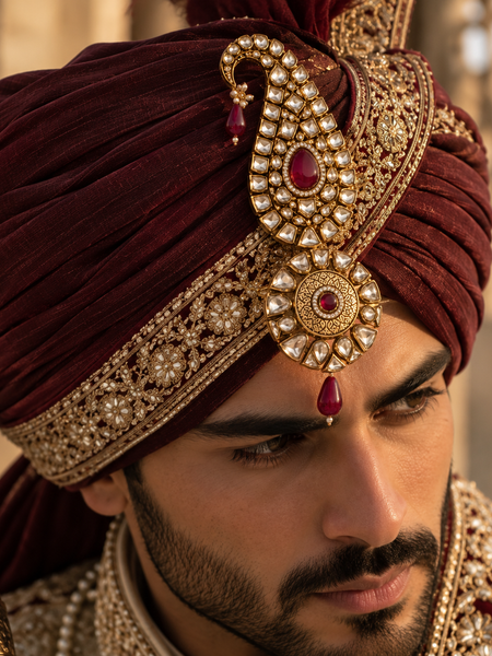 Abeer Ruby Kundan Men’s Kalgi