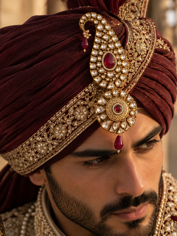 Abeer Ruby Kundan Men’s Kalgi