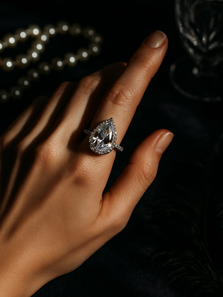 Eterna Teardrop Solitaire Ring