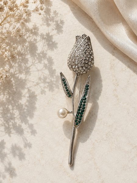 Emerald Bloom Tulip Brooch