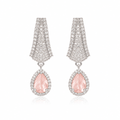 Elara Blush Crystal Drop Earrings