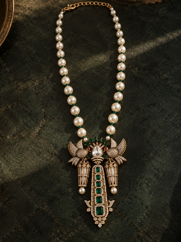 Mayur Emerald Pearl Men’s Necklace