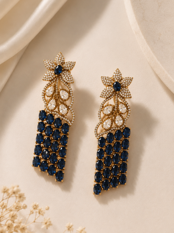 Neelanjali Sapphire Statement Necklace & Earrings Set