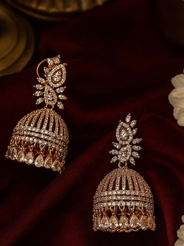 Suroor Rose Dome Jhumkas