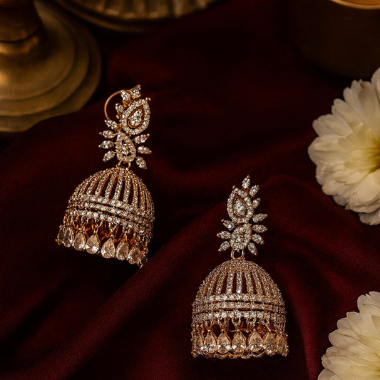 Suroor Rose Dome Jhumkas