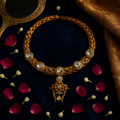 Vanshika Temple Kundan Necklace Set
