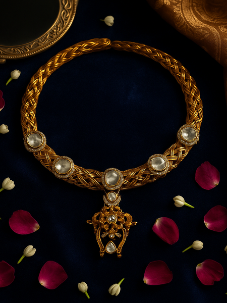 Vanshika Temple Kundan Necklace Set
