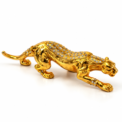 Regal Prowl Gold Panther Sculpture