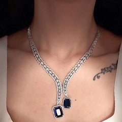 Midnight Sapphire Diamond Necklace Set