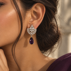 Amara Violet Drop Earrings