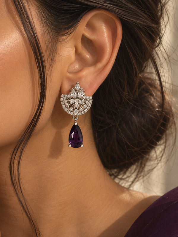 Amara Violet Drop Earrings