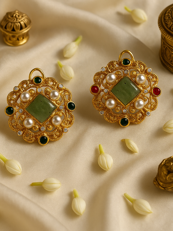 Heritage Polki & Pearl Choker Necklace Set
