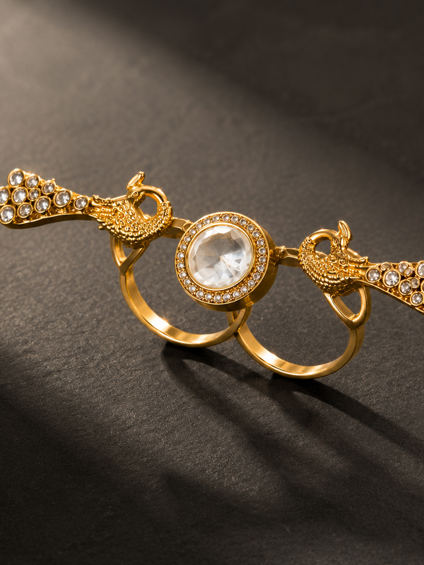 Mayura Two-Finger Statement Ring