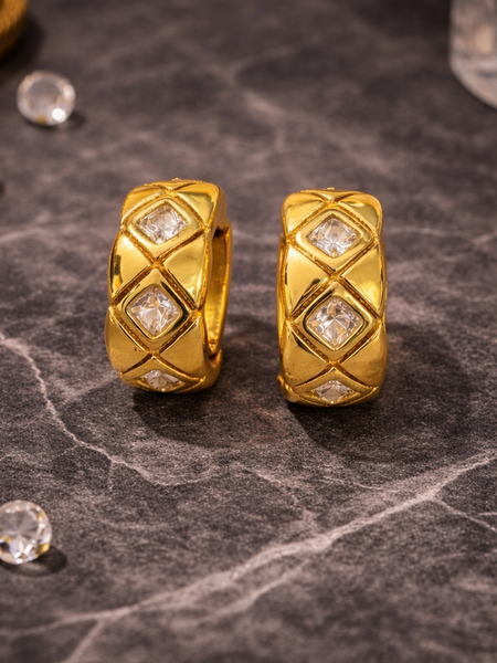 Elara Pavé Disc Stud Earrings