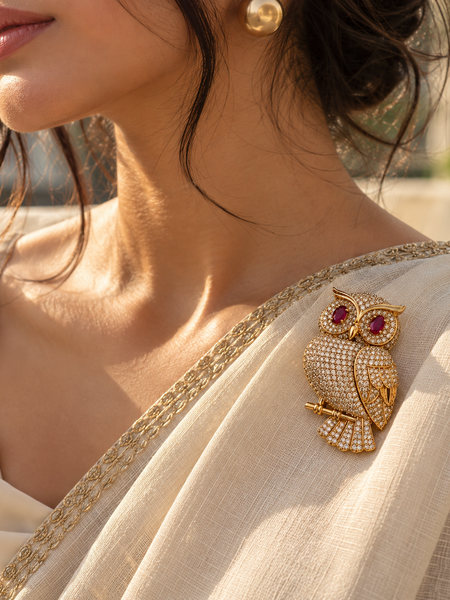 Rakta Drishti Owl Brooch