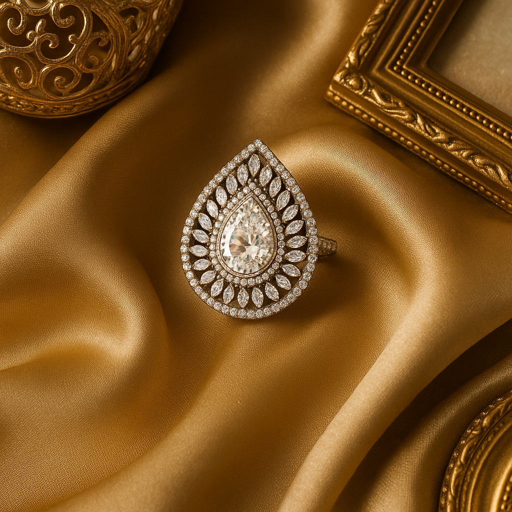Ruqaya Teardrop Diamond Ring