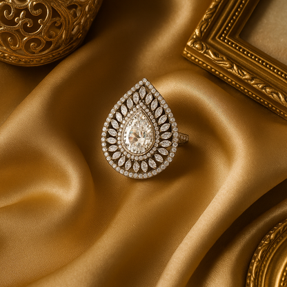 Ruqaya Teardrop Diamond Ring